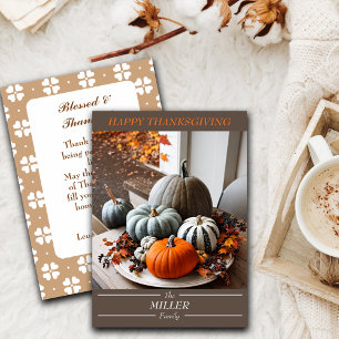 Cartes Pour Fêtes Annuelles Famille éditable des Citrouilles de Thanksgiving