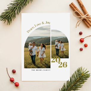 Cartes Pour Fêtes Annuelles Famille Élégante Script Multi Photo Noël