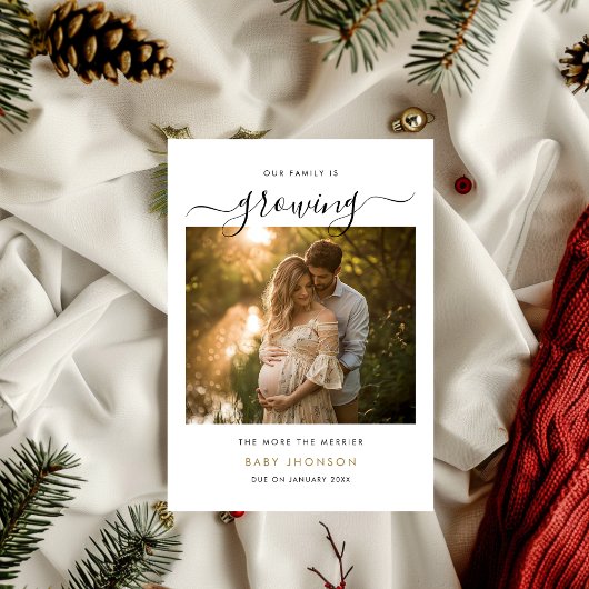 Cartes Pour Fêtes Annuelles Famille grandissante, joie débordante - Annonce de