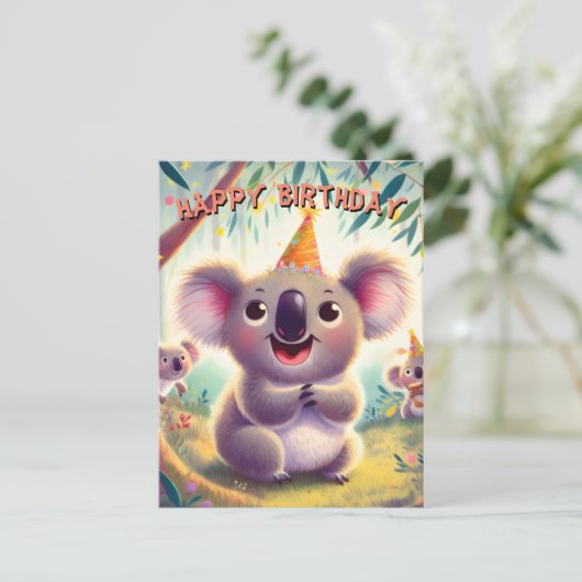 Cartes Pour Fêtes Annuelles Famille Koala Bonne fête d'anniversaire (Debout devant)