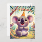 Cartes Pour Fêtes Annuelles Famille Koala Bonne fête d'anniversaire (Devant / Derrière)