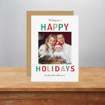 Cartes Pour Fêtes Annuelles Famille minimaliste de Noël moderne<br><div class="desc">Photo personnalisée simple et élégante "Joyeuses fêtes" carte de Noël avec script manuscrit minimaliste moderne et typographie de sang et un simple arrière - plan blanc, La photo et le texte peuvent facilement être personnalisés pour un design aussi unique que votre famille spéciale! L'image montrée n'est à des fins d'illustration...</div>