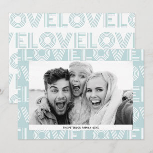 Cartes Pour Fêtes Annuelles Famille moderne audace amour bleu photo valentine