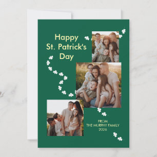 Cartes Pour Fêtes Annuelles Famille Moderne de la Saint-Patrick à 3 photos en