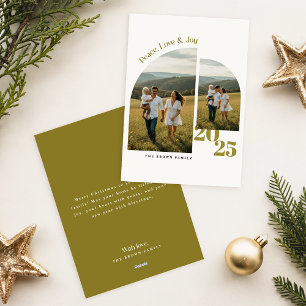 Cartes Pour Fêtes Annuelles Famille Moderne Noël Photo Géométrique Arche