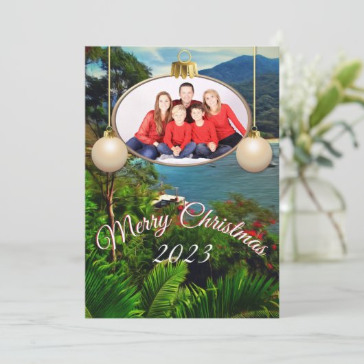 Cartes Pour Fêtes Annuelles Famille Noël Yelapa Voir 0828 (Debout devant)