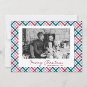 Cartes Pour Fêtes Annuelles Famille Plaid Moderne Photo Joyeux Noël