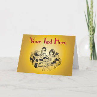 Cartes Pour Fêtes Annuelles Famille présente Noël Holiday Gift Shopping