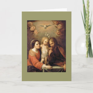 Cartes Pour Fêtes Annuelles Famille Sainte avec Cherubs par Gutierrez