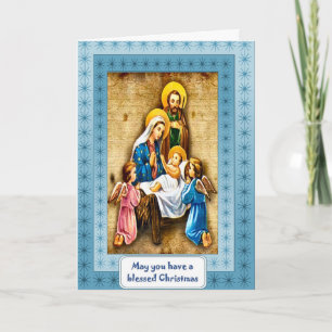 Cartes Pour Fêtes Annuelles Famille sainte de nativité