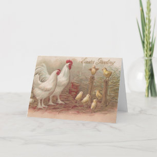 Cartes Pour Fêtes Annuelles Famille vintage de poulet Pâques