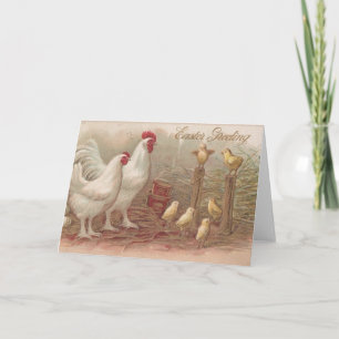Cartes Pour Fêtes Annuelles Famille vintage de poulet Pâques