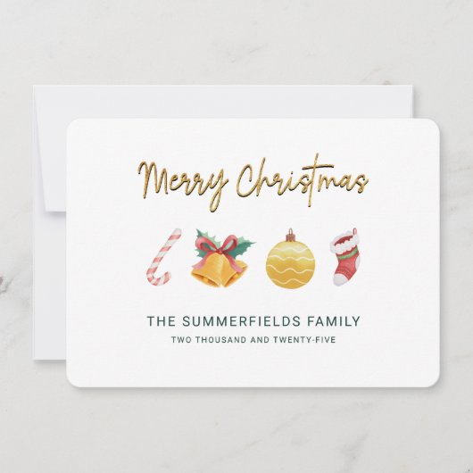 Cartes Pour Fêtes Annuelles Family Christmas Modern Chic Elegant (Devant)