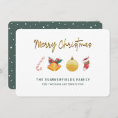 Cartes Pour Fêtes Annuelles Family Christmas Modern Chic Elegant (Devant / Derrière)