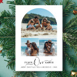 Cartes Pour Fêtes Annuelles Family Fun Beach Photo Paix sur Terre Noël<br><div class="desc">Partagez la joie avec la "Carte de Noël Paix sur Terre". Doté d'une photo de plage et d'un plaisir familial, cette carte minimaliste moderne comprend une calligraphie élégante, ce qui en fait un lieu idéal pour envoyer la paix sur terre et de joyeux voeux de Noël. Idéal pour des photos...</div>
