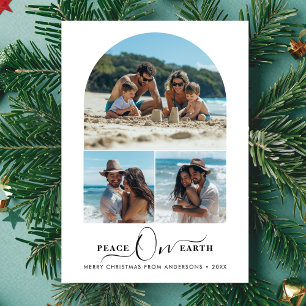 Cartes Pour Fêtes Annuelles Family Fun Beach Photo Paix sur Terre Noël