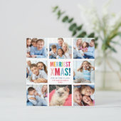 Cartes Pour Fêtes Annuelles FAMILY HOLIDAY multi 8 photo fun modern squares (Debout devant)