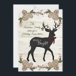 Cartes Pour Fêtes Annuelles Family Photo Rustic White Wood Farmhouse Christmas<br><div class="desc">Light white wood plank background version.  Rustic country farmhouse Christmas artwork for your family's holiday greeting card.  Your photo on the reverse side with your message easily changed out on the front and back sides!  Art copyright Audrey Jeanne Roberts.</div>