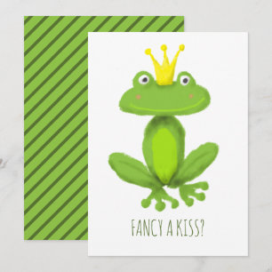 Cartes Pour Fêtes Annuelles Fancy a kiss grenouille prince dessin animé Valent
