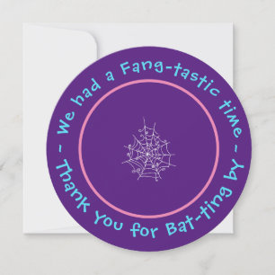 Cartes Pour Fêtes Annuelles Fang tastic Spiderweb & Bat Anniversaire Merci voi