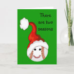 Cartes Pour Fêtes Annuelles Fans de baseball Noël<br><div class="desc">Baseball ou sofeball avec chapeau de Père Noël et texte amovible ou changeant carte de Noël</div>