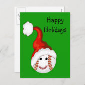 Cartes Pour Fêtes Annuelles Fans de baseball Noël (Devant / Derrière)