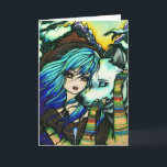 Cartes Pour Fêtes Annuelles Fantaisie de loup vampire Melissa Art d'hiver<br><div class="desc">Ceci a été conçu et créé avec l'art original et peint à la main de fantasy de Hannah Lynn. www.HannahLynnArt.com</div>