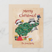 Cartes Pour Fêtes Annuelles Fantaisie de Noël (Devant / Derrière)