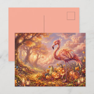 Cartes Pour Fêtes Annuelles Fantaisie d'Halloween de flamant tropical