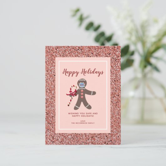 Cartes Pour Fêtes Annuelles Fantaisie Noël 2021 Pink Parties scintillant Ginge (Debout devant)