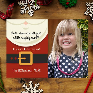 Cartes Pour Fêtes Annuelles Fantaisie Noël Père Noël Naughty & Nice Photo