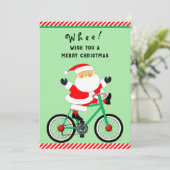 Cartes Pour Fêtes Annuelles Fantastique Noël cycliste (Debout devant)