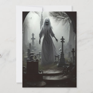 Cartes Pour Fêtes Annuelles Fantôme de cimetière hanté d'Halloween
