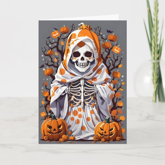 Cartes Pour Fêtes Annuelles Fantôme effrayant d'Halloween (Devant)