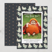 Cartes Pour Fêtes Annuelles Fantôme Halloween Mon premier bébé Boo (Devant / Derrière)