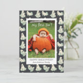 Cartes Pour Fêtes Annuelles Fantôme Halloween Mon premier bébé Boo (Debout devant)
