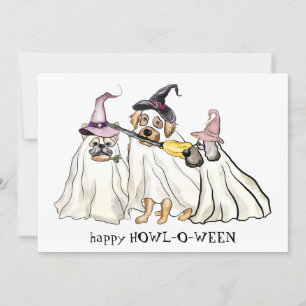 Cartes Pour Fêtes Annuelles Fantômes de chien mignons Personnalisé Halloween h