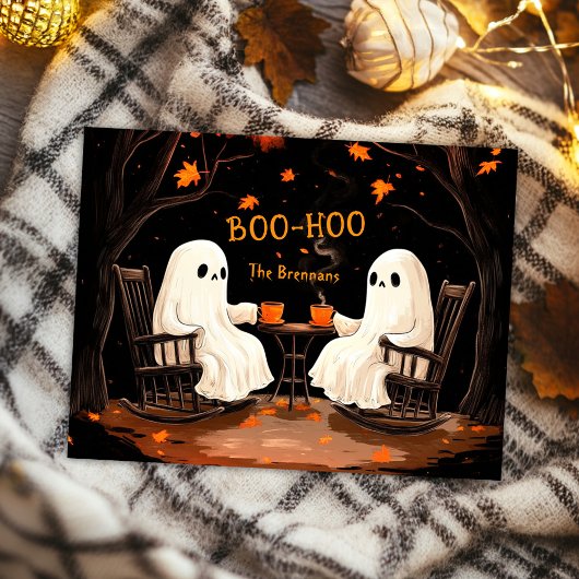 Cartes Pour Fêtes Annuelles Fantômes Message effrayant d'octobre pour Hallowee
