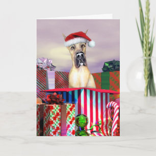 Cartes Pour Fêtes Annuelles Faon de surprise de Noël de great dane
