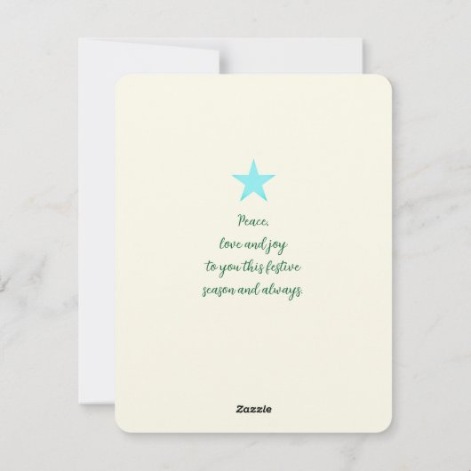 Cartes Pour Fêtes Annuelles Faon & Étoiles Joie au Monde Plat (Dos)