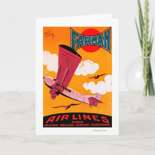 Cartes Pour Fêtes Annuelles Farman Brothers Airlines F-170 Monoplane Poster
