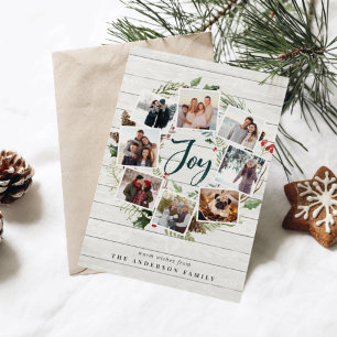 Cartes Pour Fêtes Annuelles Farmhouse Wreath   Holiday Photo Card