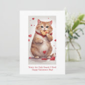 Cartes Pour Fêtes Annuelles Fat mignon cookie chat snack drôle Valentines Day (Debout devant)