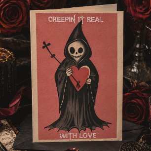 Cartes Pour Fêtes Annuelles Faucheuse cœur gothique Saint-Valentin