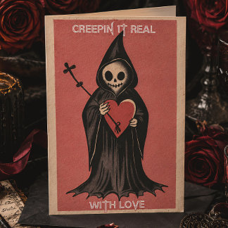Cartes Pour Fêtes Annuelles Faucheuse cœur gothique Saint-Valentin