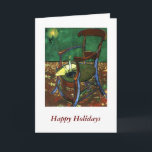 Cartes Pour Fêtes Annuelles Fauteuil de Paul Guaguin par Vincent van Gogh<br><div class="desc">C'est "le fauteuil de Paul Gauguin",  peint par Vincent van Gogh en 1888. L'original est de 35 x 28 et j'ai certainement vu cette peinture richement colorée faite à la lueur des bougies.</div>