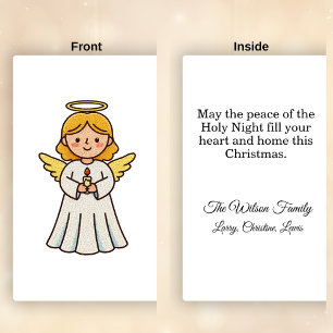 Cartes Pour Fêtes Annuelles Faux ange au crochet avec bougie de Noël