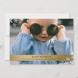 Cartes Pour Fêtes Annuelles Faux Gold Foil avec Accessoires de flocon photo