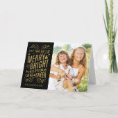 Cartes Pour Fêtes Annuelles Faux Gold Foil Plié Photo Holiday Card (Devant)