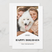 Cartes Pour Fêtes Annuelles Faux Gold Minimalist Happy Holidays Photo 2022 Chi (Devant / Derrière)